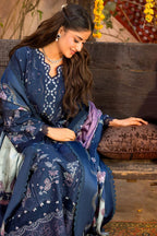 Midnight Blue - 3 Piece Embroidered Lawn Suit | Ready To Wear