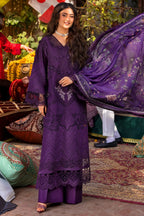 03-Piece Embroidered Cotton Suit With Printed Chiffon Dupatta | Ready To Wear