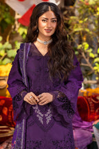 03-Piece Embroidered Cotton Suit With Printed Chiffon Dupatta | Ready To Wear