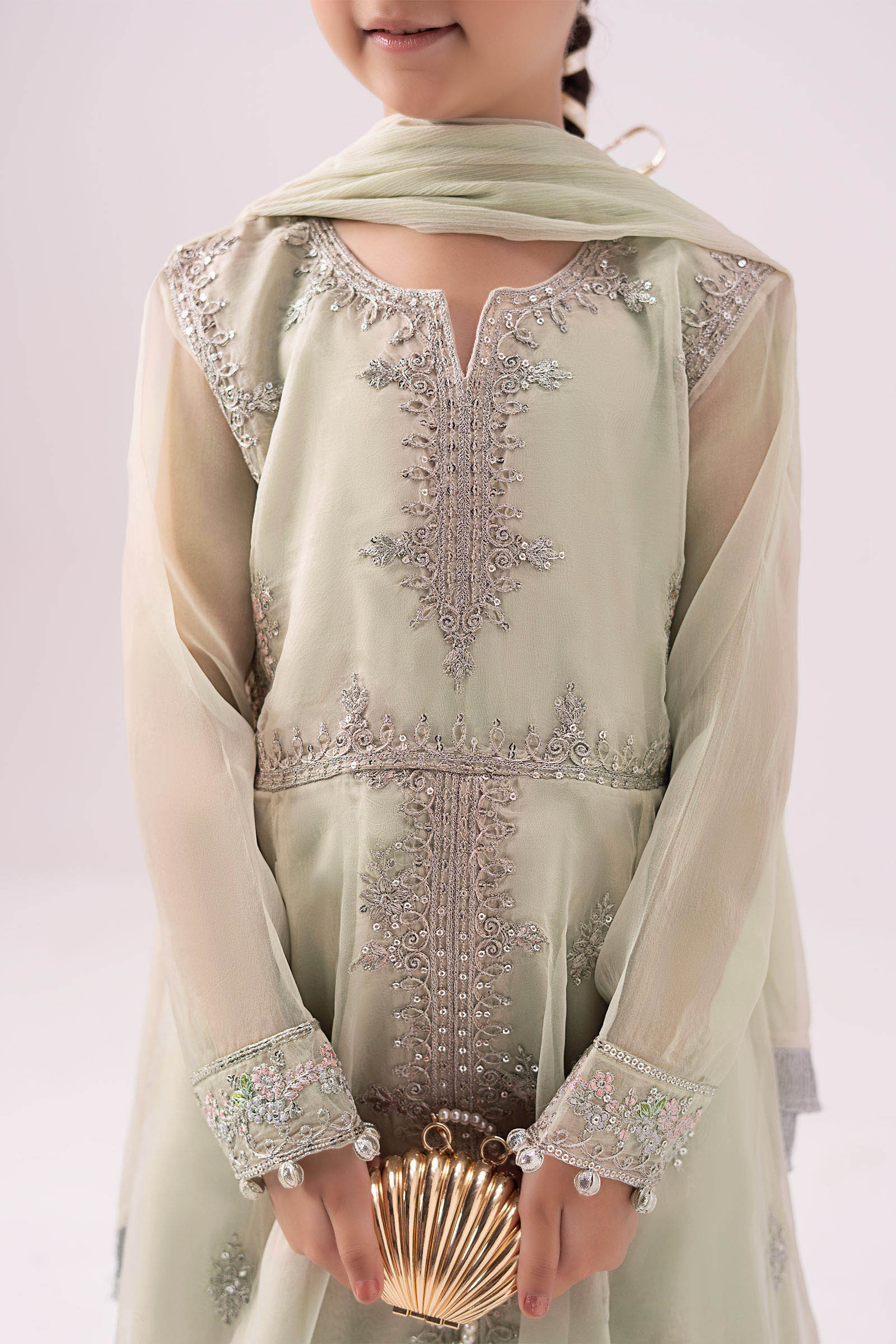 03 Piece Heavy Embroidered Chiffon Suit - Ready To Wear