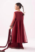 03 Piece Embroidered Chiffon Suit - Ready To Wear