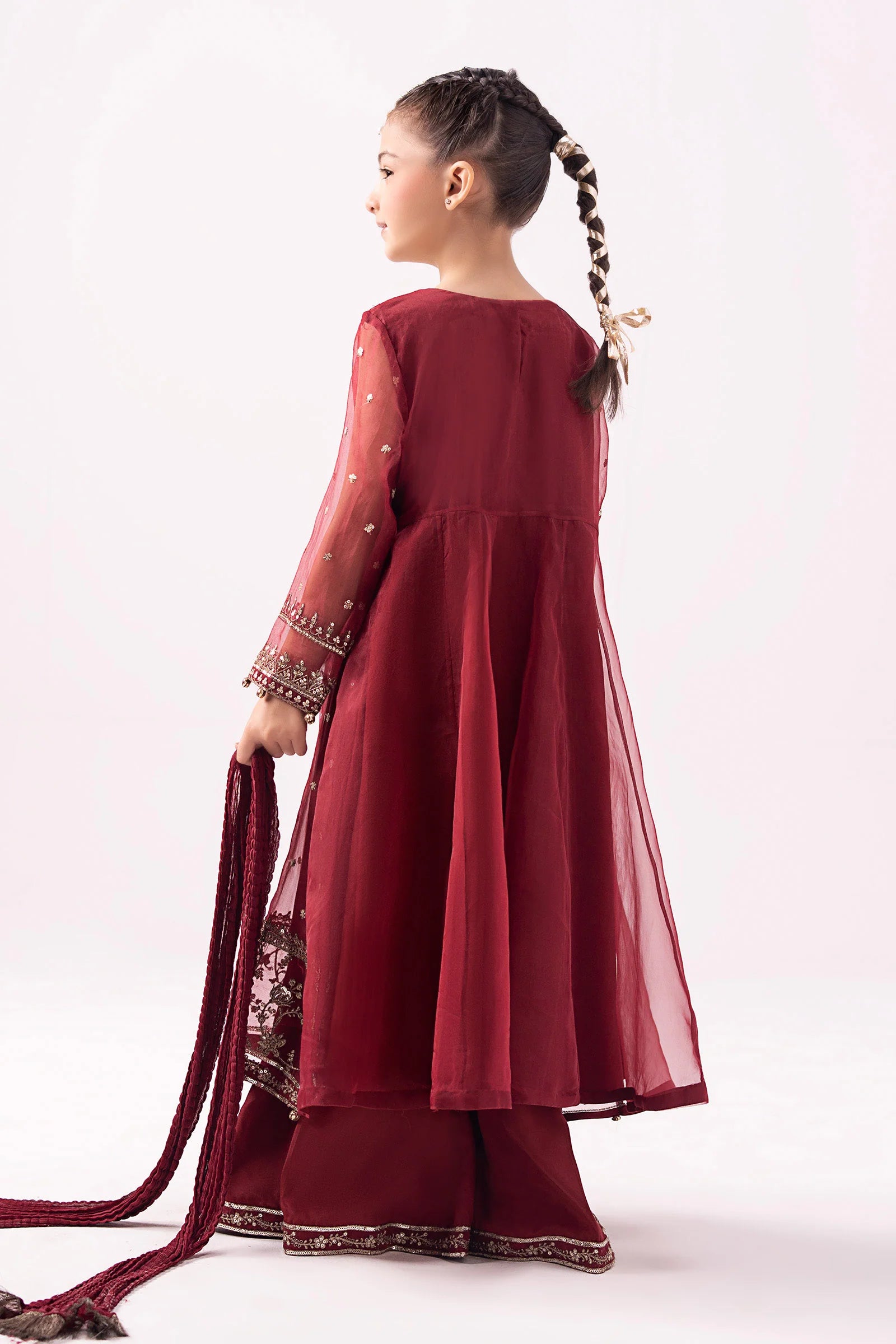 03 Piece Embroidered Chiffon Suit - Ready To Wear