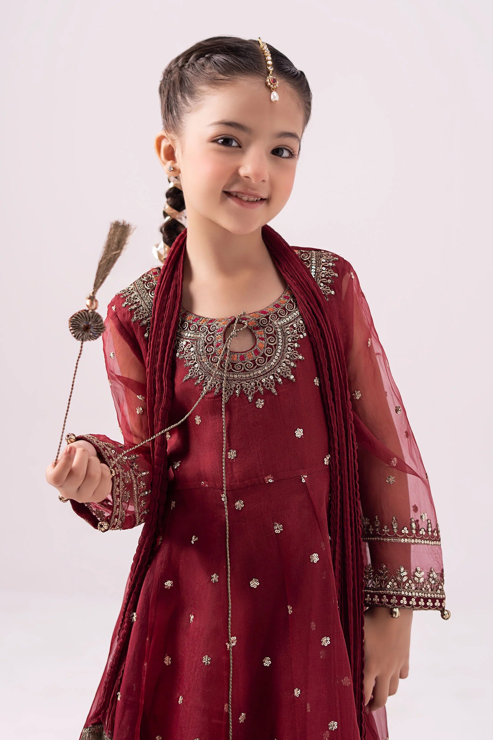 03 Piece Embroidered Chiffon Suit - Ready To Wear