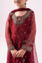 03 Piece Embroidered Chiffon Suit - Ready To Wear