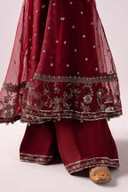 03 Piece Embroidered Chiffon Suit - Ready To Wear