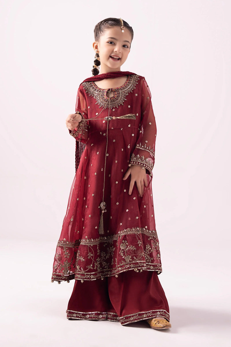 03 Piece Embroidered Chiffon Suit - Ready To Wear