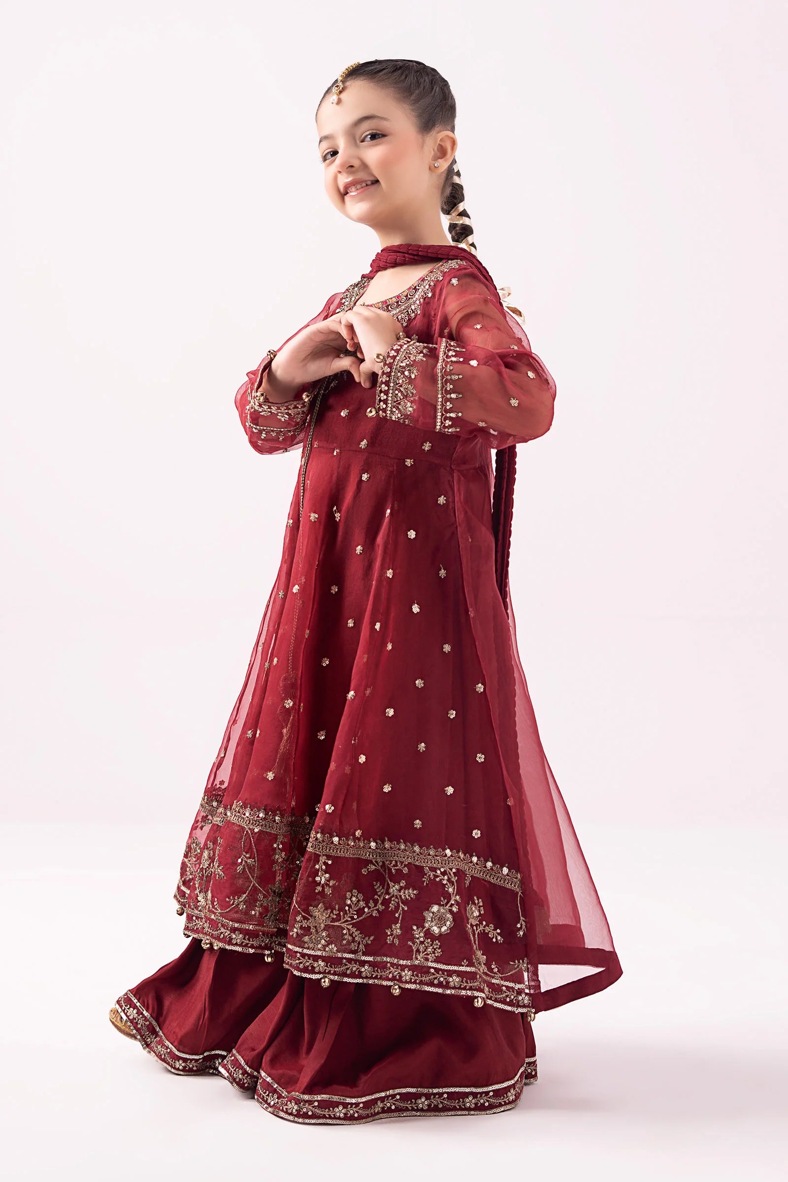 03 Piece Embroidered Chiffon Suit - Ready To Wear