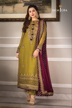 Asim Jofa  Chiffon Suit with Malai Trouser SUIT