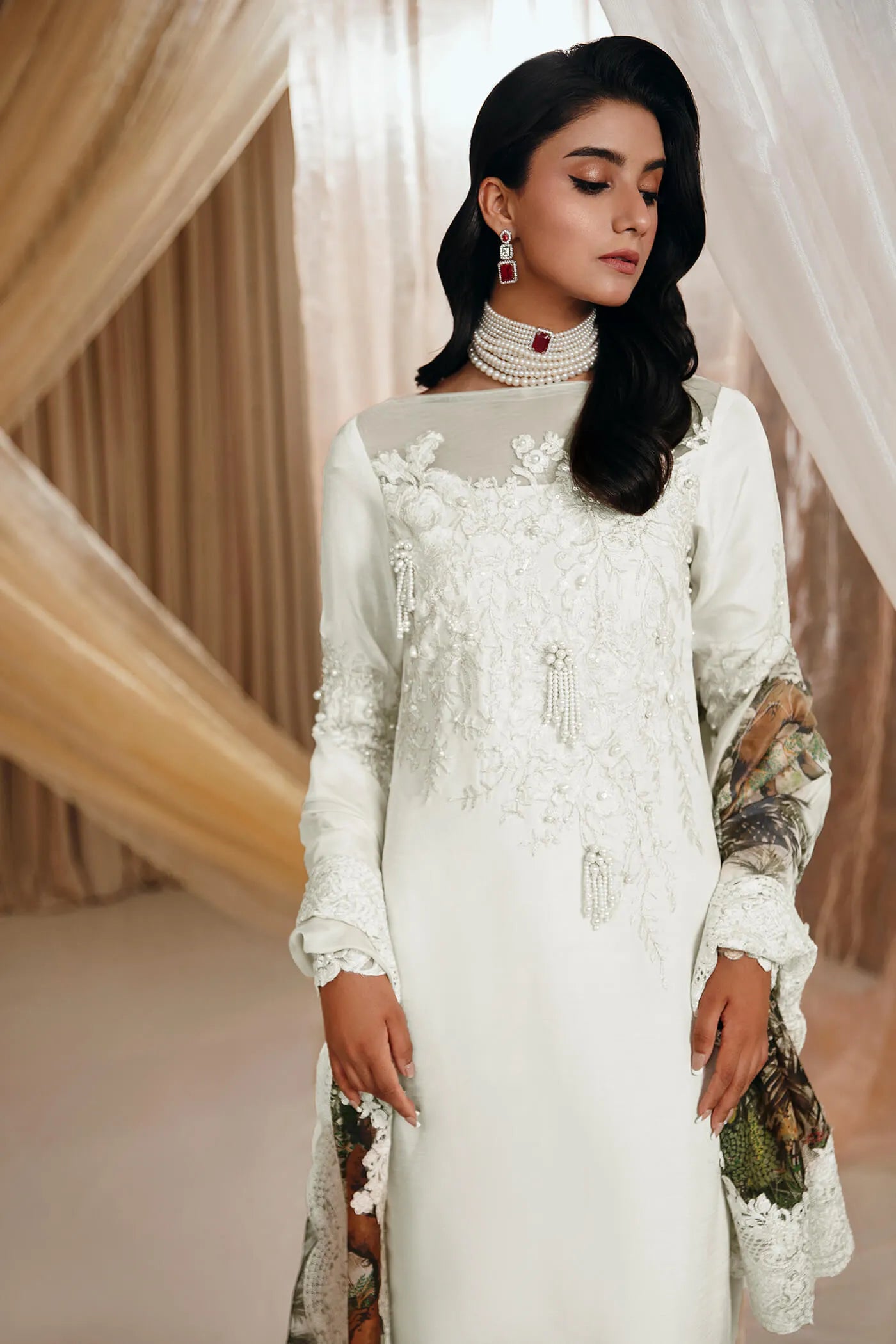 Musferah Saad – Pearl Symphony Luxury Silk Suit