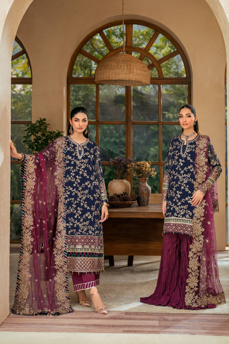 3 Piece  Stitched  Chiffon Suit - Ready to Wear