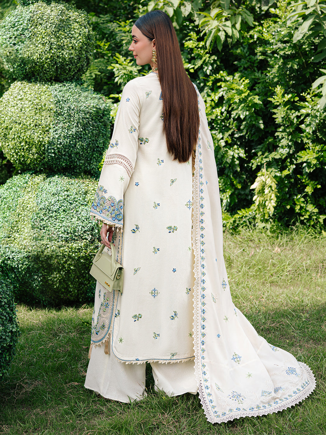Heavy Embroidered Cotton Chikankari Suit Ready To Wear