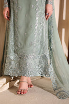 The Sage Whisper: Ethereal Embroidered Chiffon Suit | Ready To Wear