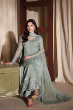 The Sage Whisper: Ethereal Embroidered Chiffon Suit | Ready To Wear