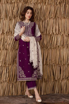 03-Piece Chiffon Suit With Embroidery | Ready To Wear