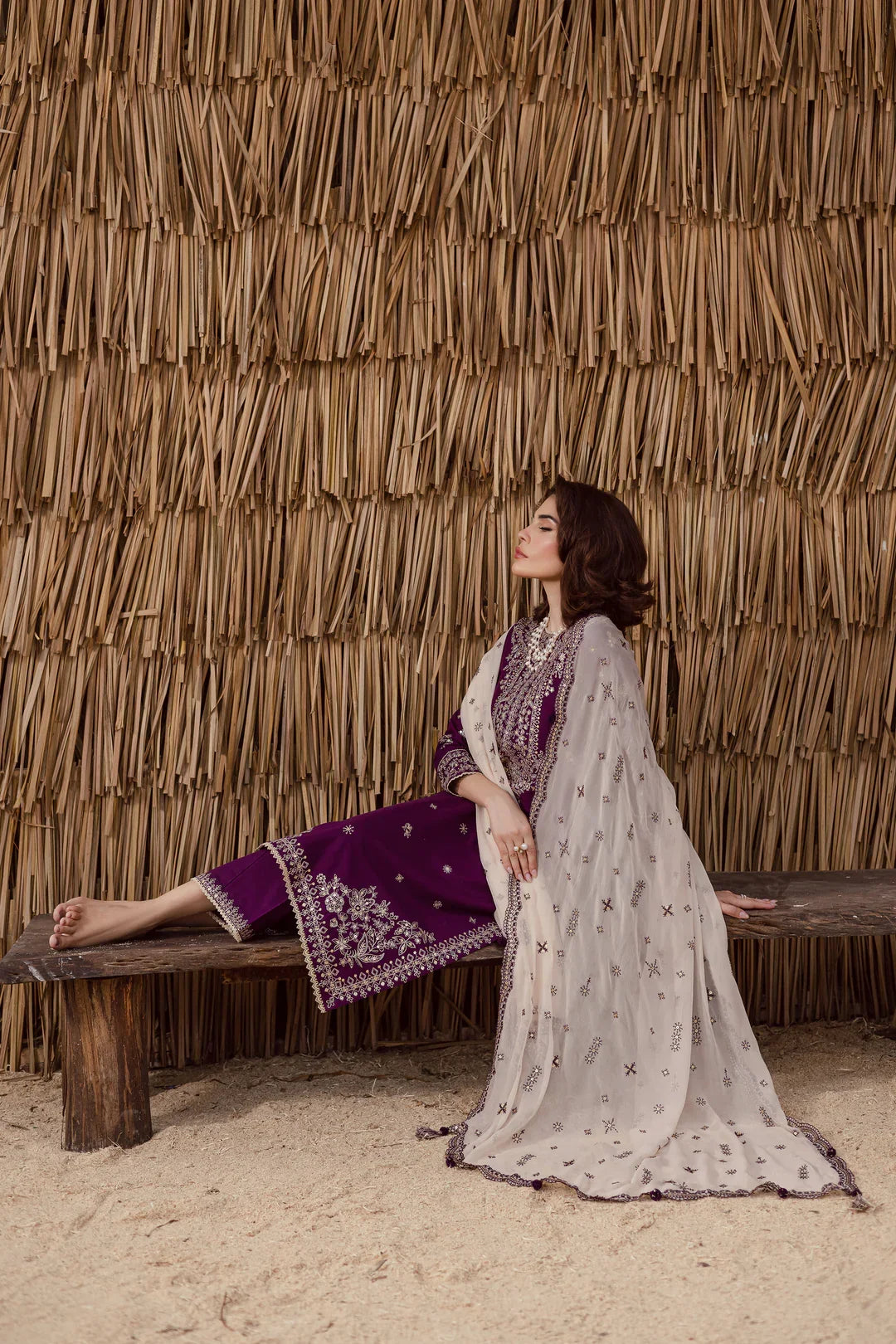 03-Piece Chiffon Suit With Embroidery | Ready To Wear