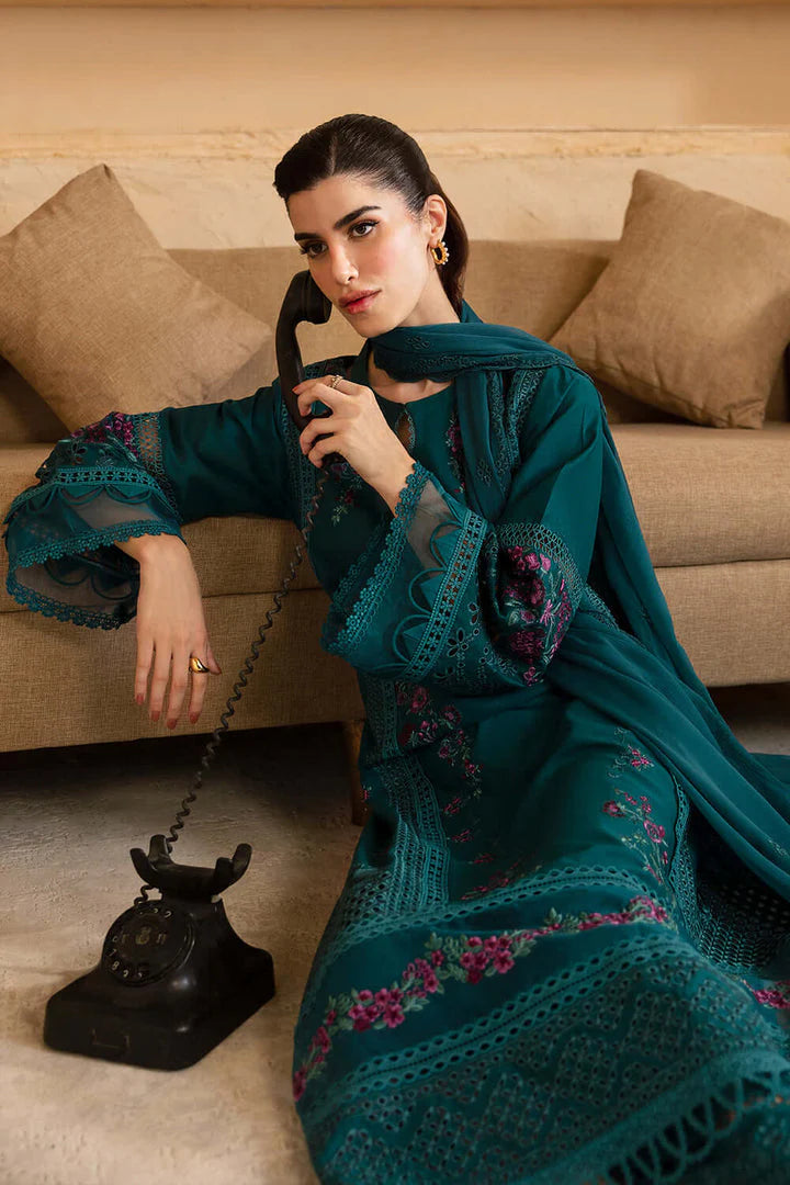 03-Piece Chikankari Lawn Cotton Suit | Ready To Wear