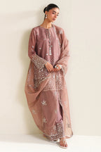03-Piece Cotton Silk Suit With Organza Dupatta | Ready To Wear