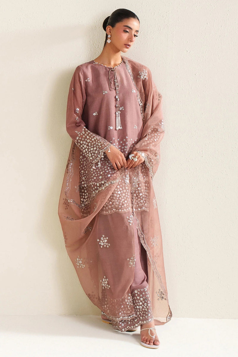 03-Piece Cotton Silk Suit With Organza Dupatta | Ready To Wear