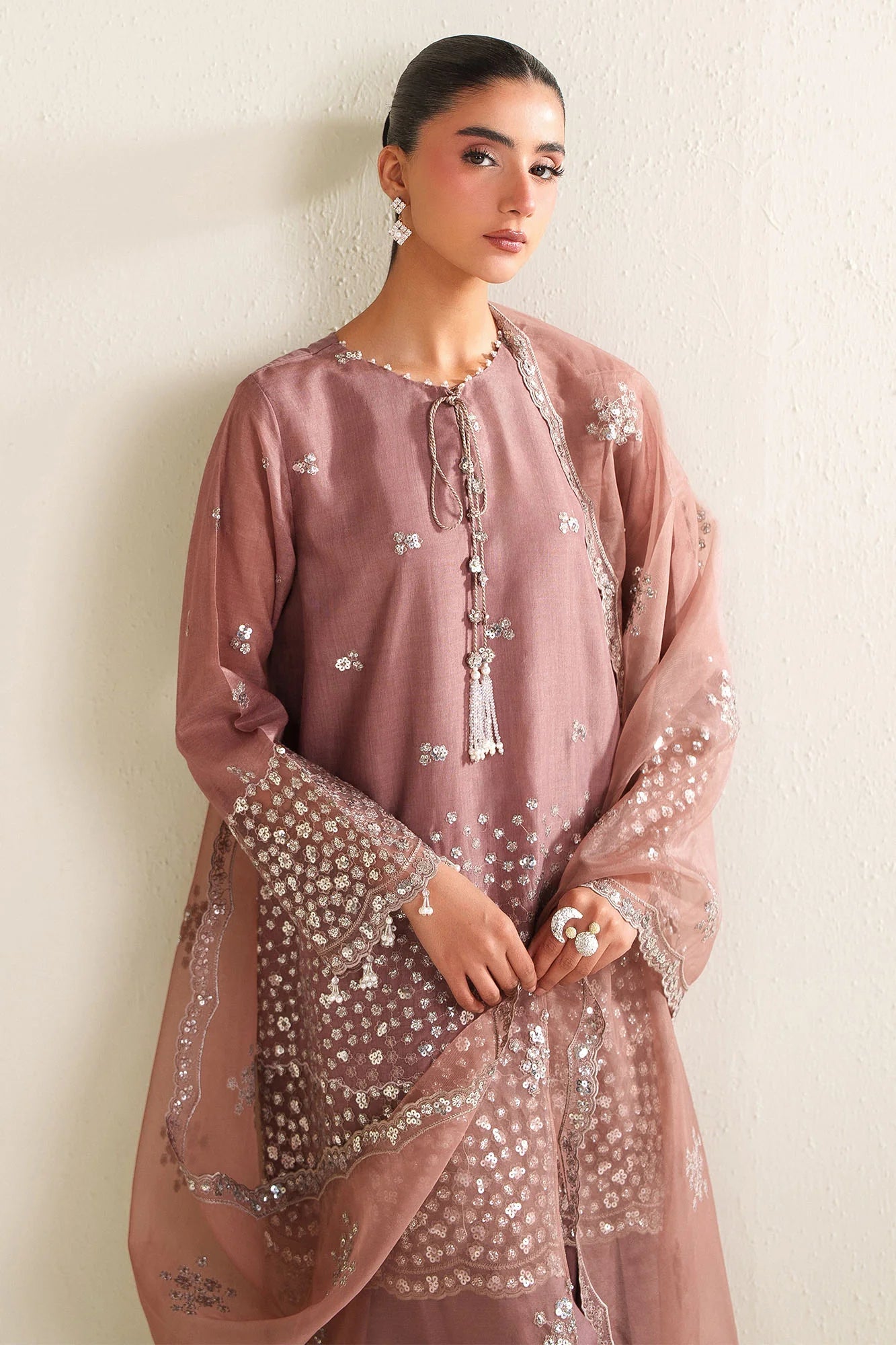 03-Piece Cotton Silk Suit With Organza Dupatta | Ready To Wear