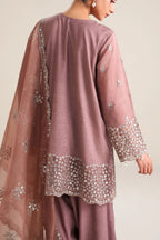 03-Piece Cotton Silk Suit With Organza Dupatta | Ready To Wear