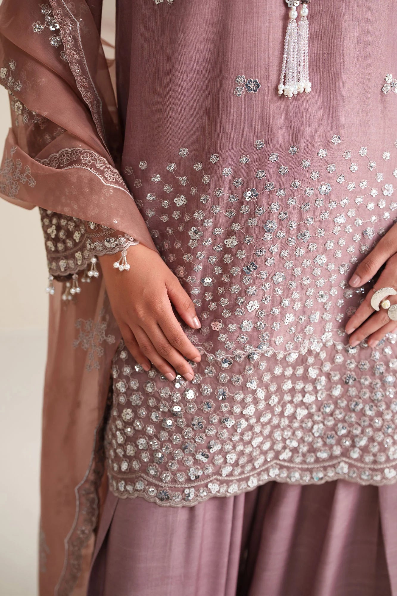 03-Piece Cotton Silk Suit With Organza Dupatta | Ready To Wear