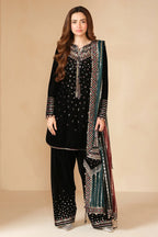 03-Piece Velvet Suit With Sequin Embroidery | Ready To Wear