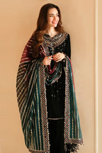 03-Piece Velvet Suit With Sequin Embroidery | Ready To Wear