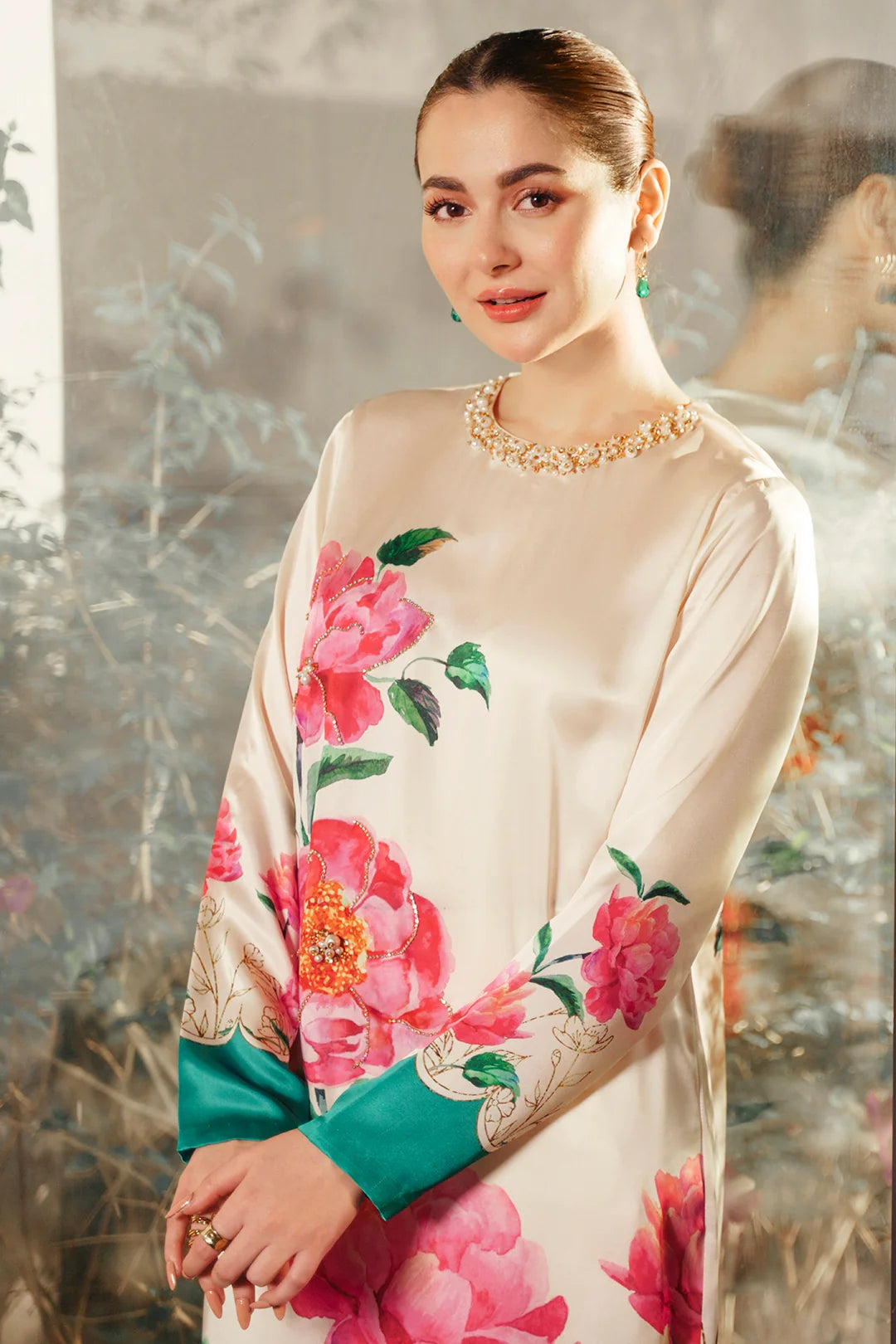 The Floral Canvas: Silk Printed Long Tunic Set | Ready To Wear