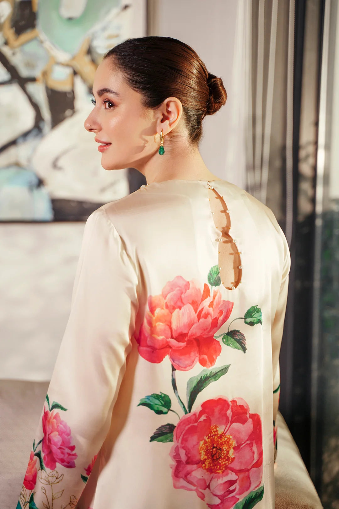 The Floral Canvas: Silk Printed Long Tunic Set | Ready To Wear
