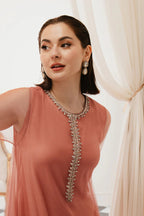 04-Piece stitched Embroidered Silk Suit Ready To Wear