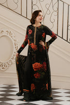 03-Piece Embroidered Shamoz Silk Suit | Ready To Wear