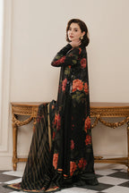 03-Piece Embroidered Shamoz Silk Suit | Ready To Wear