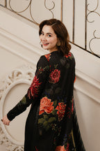03-Piece Embroidered Shamoz Silk Suit | Ready To Wear