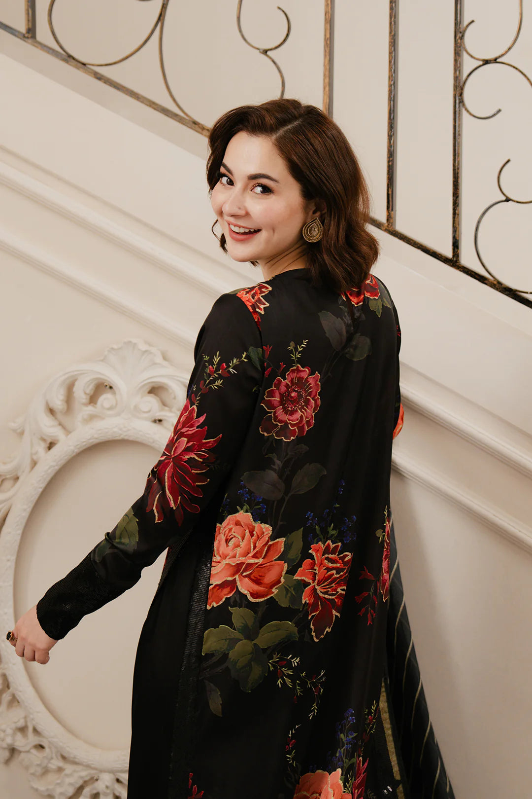 03-Piece Embroidered Shamoz Silk Suit | Ready To Wear