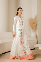 Ivory Botanical Elegance - 3 Piece Printed Suit | Ready To Wear