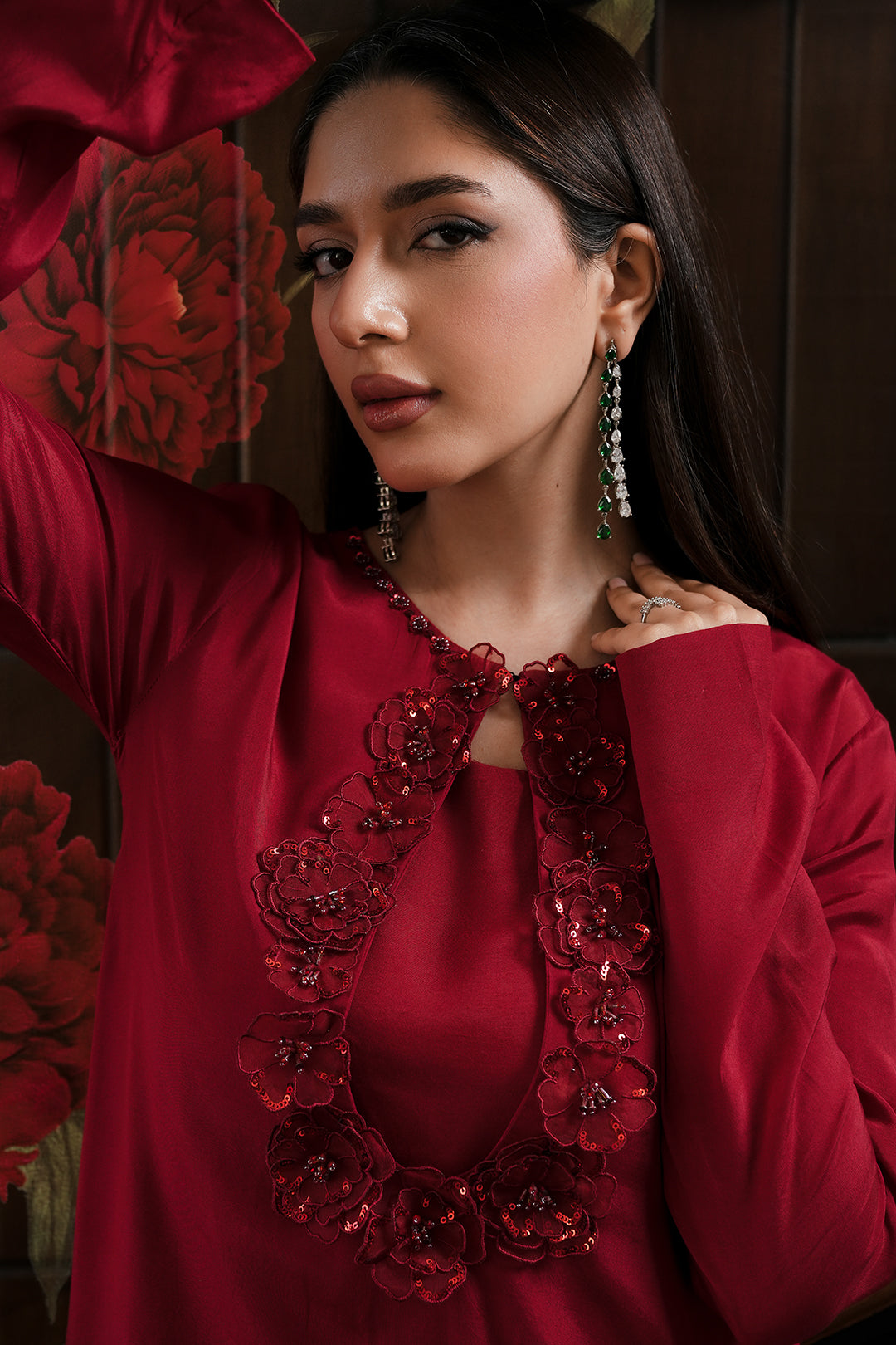 Lulusar New Arrival – Pure Raw Silk Embroidered Shirt with Digital Printed Trouser & Soft Silk Dupatta