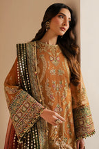 Rust Royalty: Embroidered Chiffon Suit With Net Dupatta | Ready To Wear