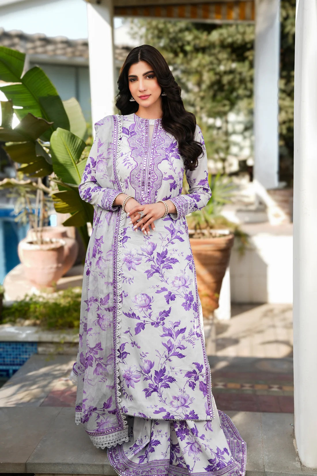 Luxury Lawn Embroidered 3 Piece Stitched Suit