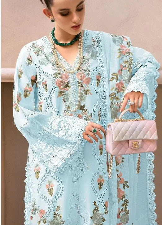 03-PIECE CHIKANKARI LAWN EMBROIDERED DRESS