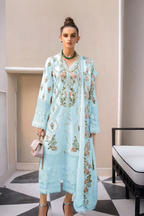 03-PIECE CHIKANKARI LAWN EMBROIDERED DRESS