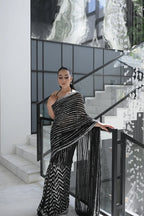 03-Piece Chiffon Saree With Embroidery | Ready To Wear
