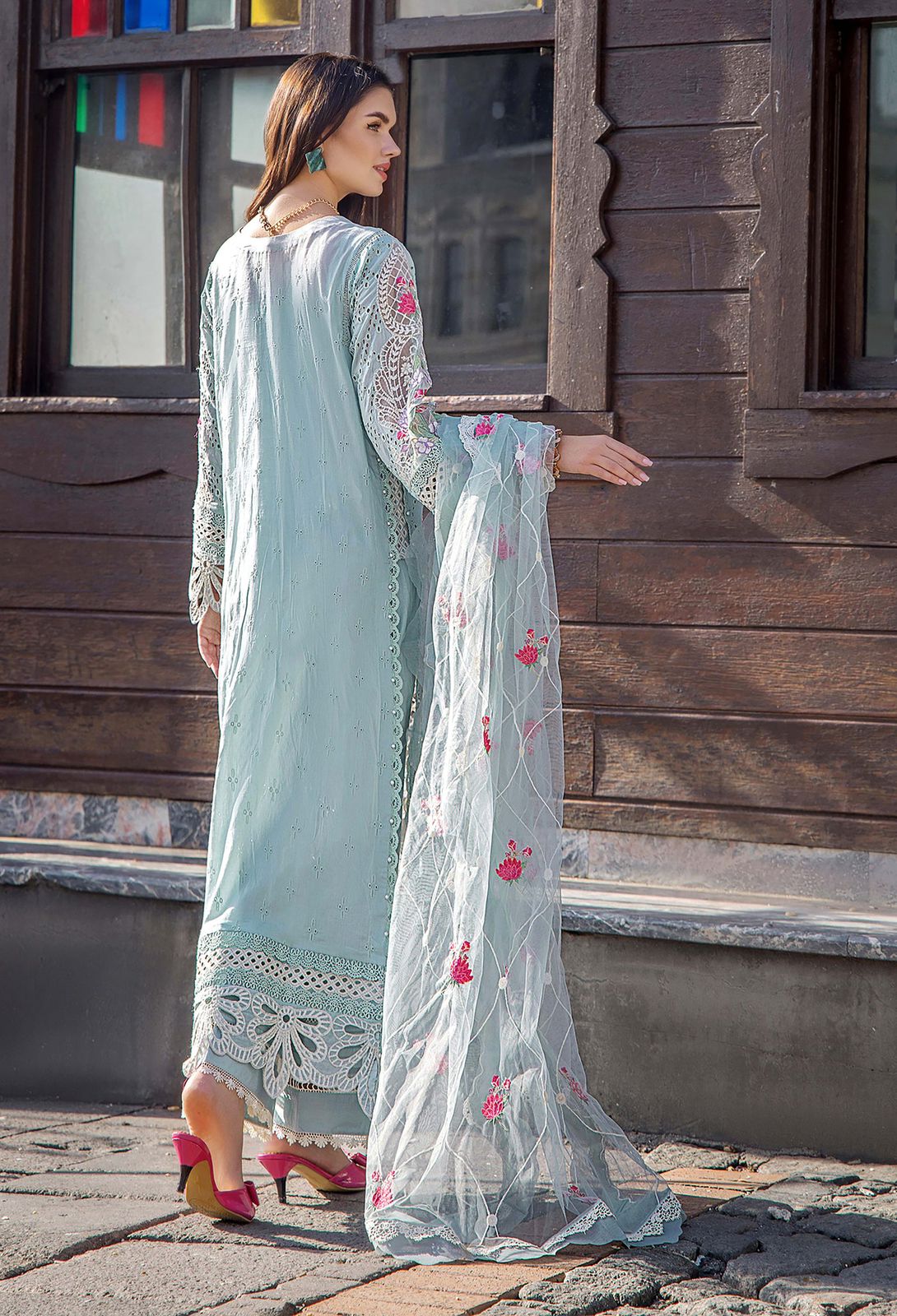 Lawn Embroidered Chikankari Suit 3 Piece Suit RTW