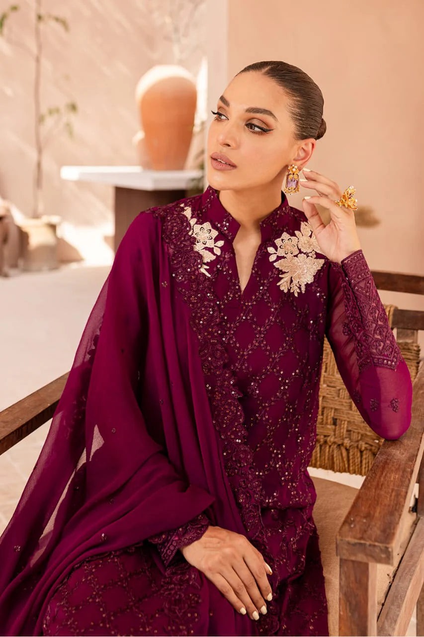 03-Piece Chiffon Suit With Embroidery | Ready To Wear