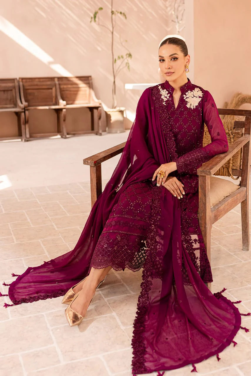 03-Piece Chiffon Suit With Embroidery | Ready To Wear