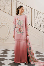 3 Piece Digital Printed Silk Suit Stitched
