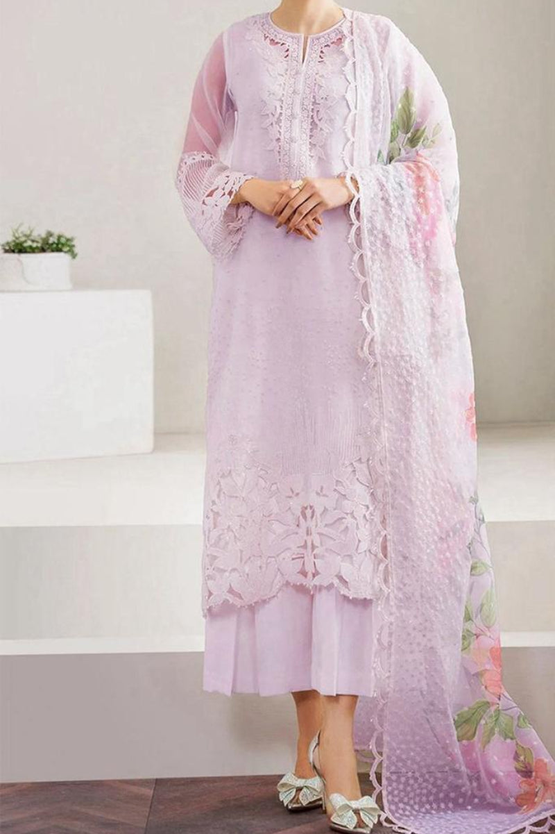 3 piece Stiched Organza & Silk suit