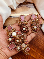 Premium Gold-Plated Statement Earrings – Crystal & Pearl Embellished