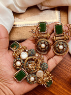 Premium Gold-Plated Statement Earrings – Crystal & Pearl Embellished