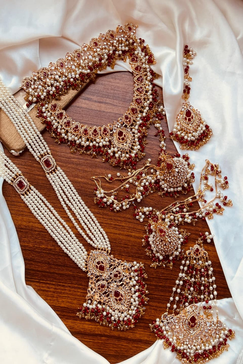 Grand Kundan Pearl Bridal Jewelry Set