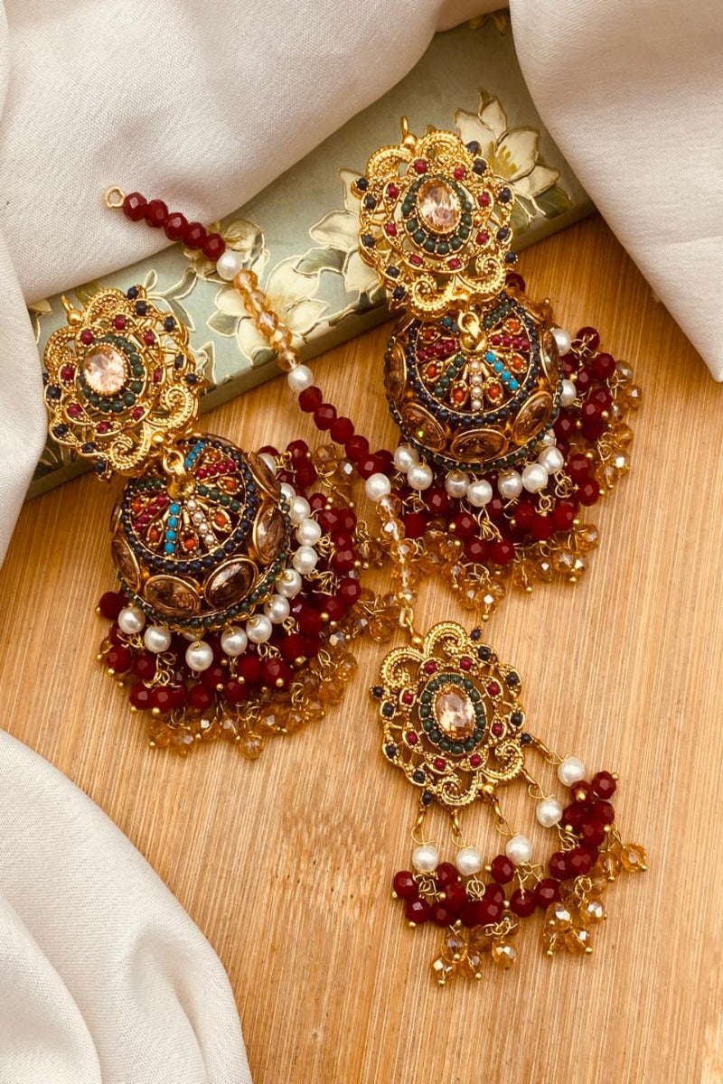 Elegant Turkish Jhumki Tikka Set